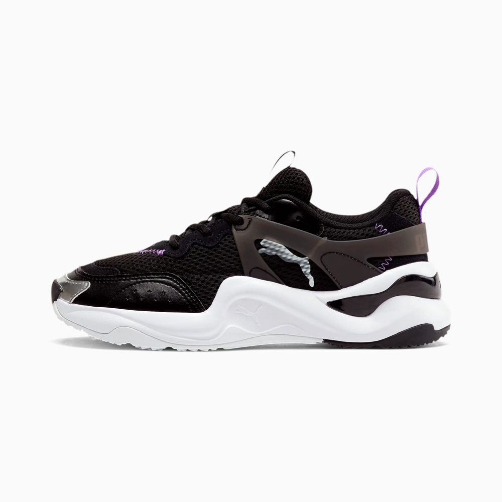 Puma Rise Contrast Női Sportcipő - Fekete/Narancssárga Világos Zöld ( Hungary - JBZKH0231 )